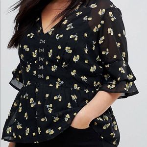 ASOS sheer peplum top